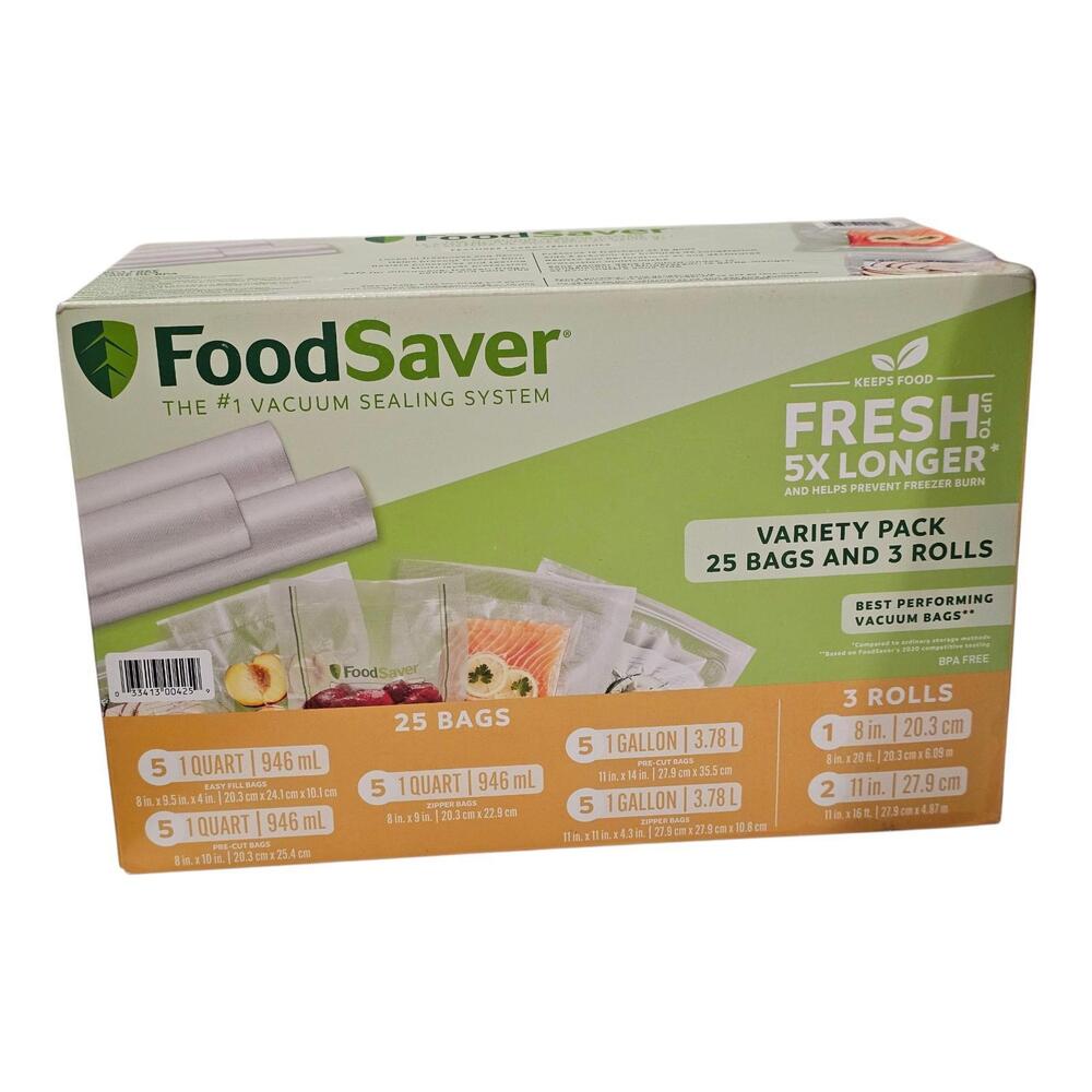 FoodSaver Vacuum Sealer Bags & Rolls Pack – BPA-Free, Freezer Safe Fast Ship